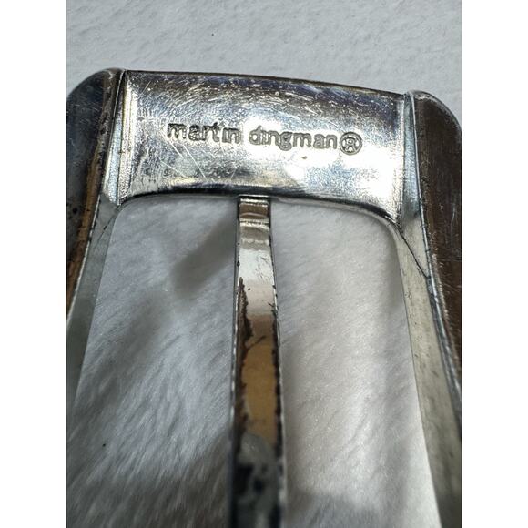 Martin Dingman Cordovan Crocodile Grained Italian Calfskin Leather Belt Size 40 - Picture 5 of 9